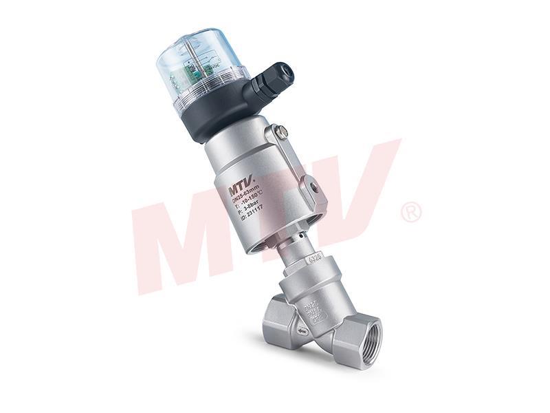 101 Series SS Actuator Threaded Angle Seat Valve With Double position indicator