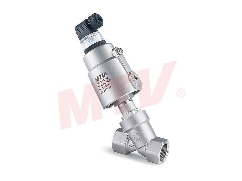 101 Series SS Actuator Threaded Angle Seat Valve With Single position indicator