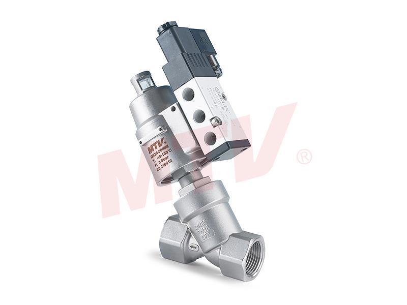 101 Series SS Actuator Threaded Angle Seat Valve With Solenoid valve