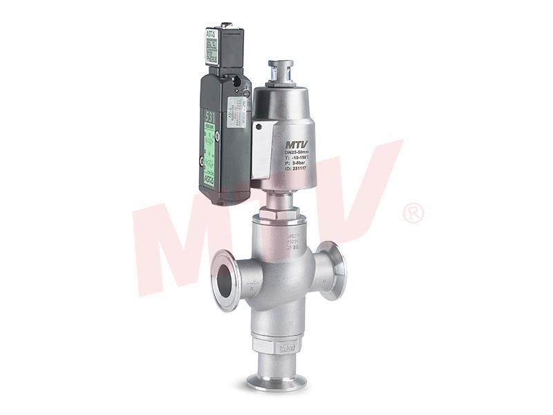 301 Series 3-Way Tri-clamp Angle Seat Valve with Solenoid Valve