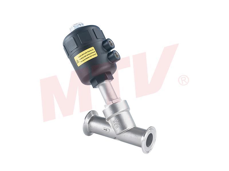 115 Series Plastic Actuator Tri-Clamp Angle Seat Valve